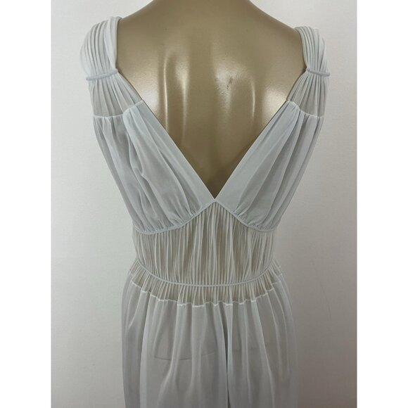 Vintage Miss Bonnie Nylon Nightgown Women's 34 Blue Sheer Long Gown - Picture 5 of 8